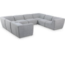  Manufacturer Color_Grey -- Miramar 142" Grey Linen Textured Fabric Upholstered 8 pc Modular Sectional IMAGE 1