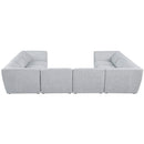  Manufacturer Color_Grey -- Miramar 142" Grey Linen Textured Fabric Upholstered 8 pc Modular Sectional IMAGE 3
