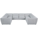  Manufacturer Color_Grey -- Miramar 142" Grey Linen Textured Fabric Upholstered 8 pc Modular Sectional IMAGE 4