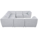  Manufacturer Color_Grey -- Miramar 142" Grey Linen Textured Fabric Upholstered 8 pc Modular Sectional IMAGE 5