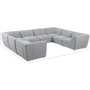  Manufacturer Color_Grey -- Miramar 142" Grey Linen Textured Fabric Upholstered 8 pc Modular Sectional IMAGE 9