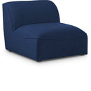  Manufacturer Color_Navy -- Miramar Navy Linen Textured Fabric Upholstered Modular Armless Chair IMAGE 1