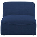  Manufacturer Color_Navy -- Miramar Navy Linen Textured Fabric Upholstered Modular Armless Chair IMAGE 4