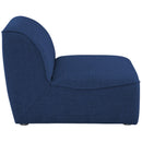  Manufacturer Color_Navy -- Miramar Navy Linen Textured Fabric Upholstered Modular Armless Chair IMAGE 5