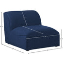  Manufacturer Color_Navy -- Miramar Navy Linen Textured Fabric Upholstered Modular Armless Chair IMAGE 8