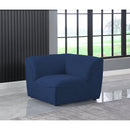  Manufacturer Color_Navy -- Miramar Navy Linen Textured Fabric Upholstered Modular Corner Chair IMAGE 2