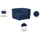  Manufacturer Color_Navy -- Miramar Navy Linen Textured Fabric Upholstered Modular Corner Chair IMAGE 8