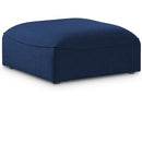  Manufacturer Color_Navy -- Miramar Navy Linen Textured Fabric Upholstered Modular Ottoman IMAGE 1