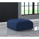  Manufacturer Color_Navy -- Miramar Navy Linen Textured Fabric Upholstered Modular Ottoman IMAGE 2