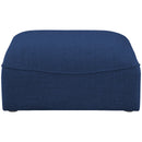  Manufacturer Color_Navy -- Miramar Navy Linen Textured Fabric Upholstered Modular Ottoman IMAGE 3