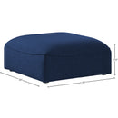  Manufacturer Color_Navy -- Miramar Navy Linen Textured Fabric Upholstered Modular Ottoman IMAGE 5