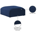  Manufacturer Color_Navy -- Miramar Navy Linen Textured Fabric Upholstered Modular Ottoman IMAGE 6