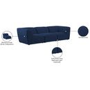  Manufacturer Color_Navy -- Miramar 109" Navy Linen Textured Fabric Upholstered 3 pc Modular Sofa IMAGE 10
