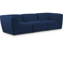  Manufacturer Color_Navy -- Miramar 109" Navy Linen Textured Fabric Upholstered 3 pc Modular Sofa IMAGE 1