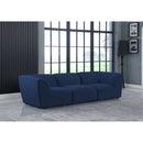  Manufacturer Color_Navy -- Miramar 109" Navy Linen Textured Fabric Upholstered 3 pc Modular Sofa IMAGE 2