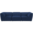  Manufacturer Color_Navy -- Miramar 109" Navy Linen Textured Fabric Upholstered 3 pc Modular Sofa IMAGE 4