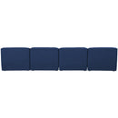  Manufacturer Color_Navy -- Miramar 132" Navy Linen Textured Fabric Upholstered 4 pc Armless Modular Sofa IMAGE 3