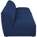  Manufacturer Color_Navy -- Miramar 132" Navy Linen Textured Fabric Upholstered 4 pc Armless Modular Sofa IMAGE 5