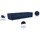  Manufacturer Color_Navy -- Miramar 142" Navy Linen Textured Fabric Upholstered 4 pc Modular Sofa IMAGE 10