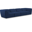  Manufacturer Color_Navy -- Miramar 142" Navy Linen Textured Fabric Upholstered 4 pc Modular Sofa IMAGE 1