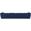  Manufacturer Color_Navy -- Miramar 142" Navy Linen Textured Fabric Upholstered 4 pc Modular Sofa IMAGE 3