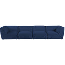  Manufacturer Color_Navy -- Miramar 142" Navy Linen Textured Fabric Upholstered 4 pc Modular Sofa IMAGE 4