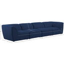  Manufacturer Color_Navy -- Miramar 142" Navy Linen Textured Fabric Upholstered 4 pc Modular Sofa IMAGE 9