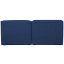  Manufacturer Color_Navy -- Miramar 66" Navy Linen Textured Fabric Upholstered 2 pc Armless Modular Loveseat IMAGE 3