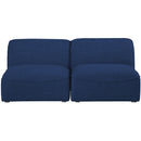  Manufacturer Color_Navy -- Miramar 66" Navy Linen Textured Fabric Upholstered 2 pc Armless Modular Loveseat IMAGE 4
