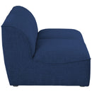  Manufacturer Color_Navy -- Miramar 66" Navy Linen Textured Fabric Upholstered 2 pc Armless Modular Loveseat IMAGE 5