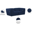  Manufacturer Color_Navy -- Miramar 76" Navy Linen Textured Fabric Upholstered 2 pc Modular Loveseat IMAGE 10