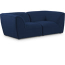  Manufacturer Color_Navy -- Miramar 76" Navy Linen Textured Fabric Upholstered 2 pc Modular Loveseat IMAGE 1
