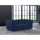  Manufacturer Color_Navy -- Miramar 76" Navy Linen Textured Fabric Upholstered 2 pc Modular Loveseat IMAGE 2