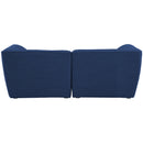  Manufacturer Color_Navy -- Miramar 76" Navy Linen Textured Fabric Upholstered 2 pc Modular Loveseat IMAGE 3