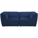 Manufacturer Color_Navy -- Miramar 76" Navy Linen Textured Fabric Upholstered 2 pc Modular Loveseat IMAGE 4