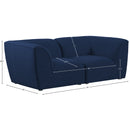  Manufacturer Color_Navy -- Miramar 76" Navy Linen Textured Fabric Upholstered 2 pc Modular Loveseat IMAGE 9
