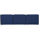  Manufacturer Color_Navy -- Miramar 99" Navy Linen Textured Fabric Upholstered 3 pc Armless Modular Sofa IMAGE 3