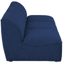  Manufacturer Color_Navy -- Miramar 99" Navy Linen Textured Fabric Upholstered 3 pc Armless Modular Sofa IMAGE 5