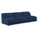  Manufacturer Color_Navy -- Miramar 99" Navy Linen Textured Fabric Upholstered 3 pc Armless Modular Sofa IMAGE 8