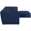  Manufacturer Color_Navy -- Miramar 109" Navy Linen Textured Fabric Upholstered 4 pc Modular Sectional IMAGE 10