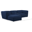  Manufacturer Color_Navy -- Miramar 109" Navy Linen Textured Fabric Upholstered 4 pc Modular Sectional IMAGE 14