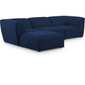  Manufacturer Color_Navy -- Miramar 109" Navy Linen Textured Fabric Upholstered 4 pc Modular Sectional IMAGE 1