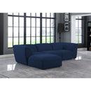  Manufacturer Color_Navy -- Miramar 109" Navy Linen Textured Fabric Upholstered 4 pc Modular Sectional IMAGE 3
