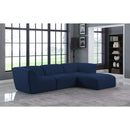  Manufacturer Color_Navy -- Miramar 109" Navy Linen Textured Fabric Upholstered 4 pc Modular Sectional IMAGE 4