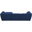  Manufacturer Color_Navy -- Miramar 109" Navy Linen Textured Fabric Upholstered 4 pc Modular Sectional IMAGE 5