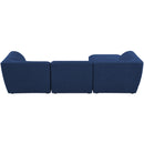  Manufacturer Color_Navy -- Miramar 109" Navy Linen Textured Fabric Upholstered 4 pc Modular Sectional IMAGE 6