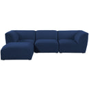  Manufacturer Color_Navy -- Miramar 109" Navy Linen Textured Fabric Upholstered 4 pc Modular Sectional IMAGE 7