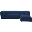  Manufacturer Color_Navy -- Miramar 109" Navy Linen Textured Fabric Upholstered 4 pc Modular Sectional IMAGE 8