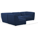  Manufacturer Color_Navy -- Miramar 109" Navy Linen Textured Fabric Upholstered 4 pc Modular Sectional IMAGE 14