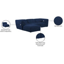 Manufacturer Color_Navy -- Miramar 109" Navy Linen Textured Fabric Upholstered 4 pc Modular Sectional IMAGE 15
